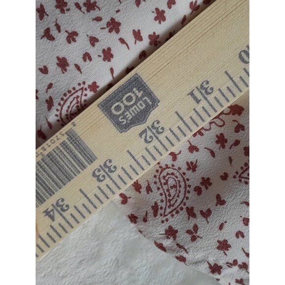 Abercrombie Fitch Sz Large Paisely Print Casual Lightweight Wrap Dress Red/White - Picture 11 of 11